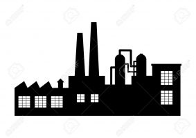 Factory vector icon on white background
